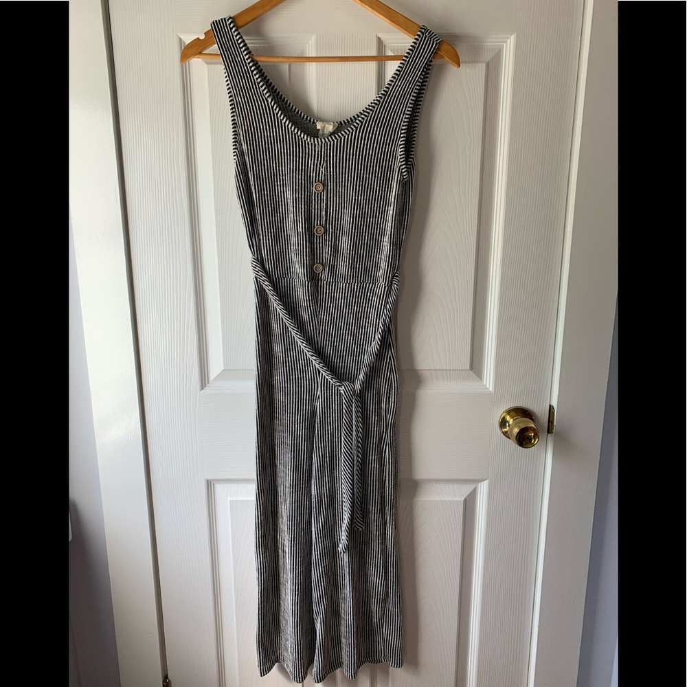 Cropped wide leg romper